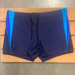Speedo Blue Athletic Swim Trunks